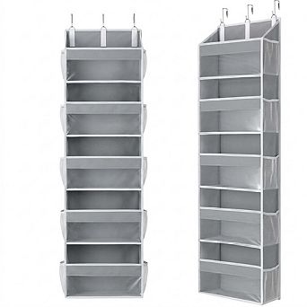 Over Door Hanging Organizer with 5 Large and 10 Side Pockets set of 2