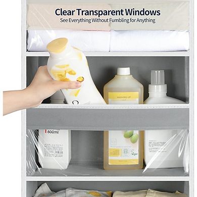 Over Door Hanging Organizer with 5 Large and 10 Side Pockets set of 2