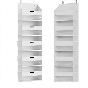Over Door 5-Layer Organizer with Clear Window and Mesh Pockets