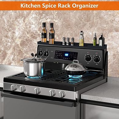 30-Inch Silicone Magnetic Stove Shelf Spice Rack Organizer, 3 Sections