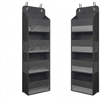 Over Door Hanging Organizer with 4 Large Pockets for Storage set of 2