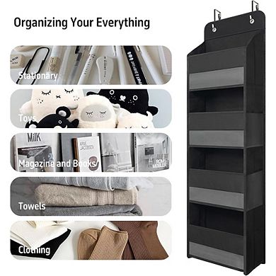 Over Door Hanging Organizer with 4 Large Pockets for Storage set of 2