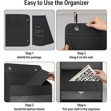 Over Door Hanging Organizer with 4 Large Pockets for Storage set of 2