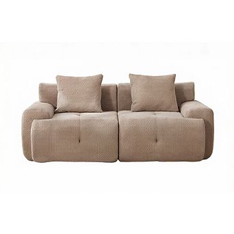 GOODSILO 73 Inch Modern Modular Convertible Loveseat with 2 Throw Pillows