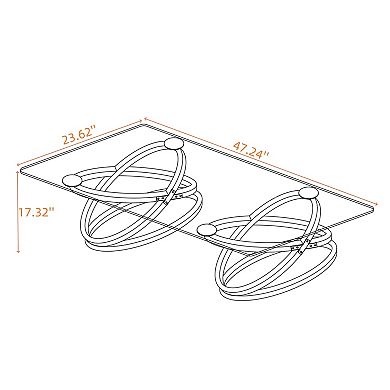 GOODSILO Modern Rectangle Tempered Glass Coffee Table for Home & Office