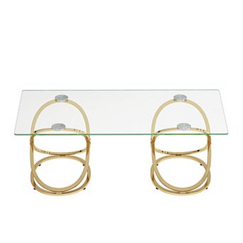 GOODSILO Modern Rectangle Tempered Glass Coffee Table for Home & Office