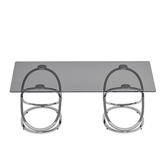 GOODSILO Modern Rectangle Tempered Glass Coffee Table for Home & Office