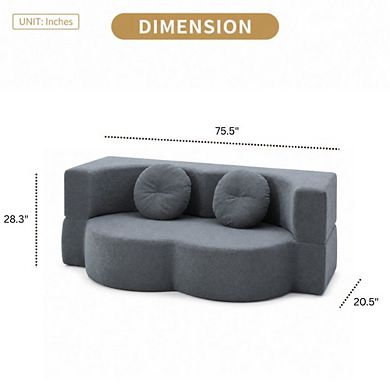 GOODSILO 2-in-1 Folding Twin Sleeper Sofa Bed Convertible Floor Futon Couch