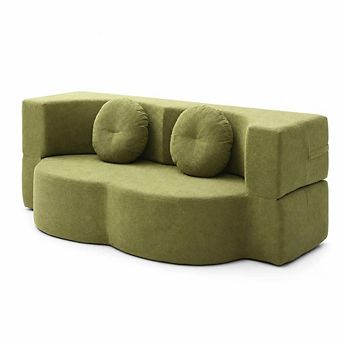 GOODSILO 2-in-1 Folding Twin Sleeper Sofa Bed Convertible Floor Futon Couch