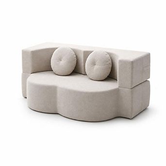 GOODSILO 2-in-1 Folding Twin Sleeper Sofa Bed Convertible Floor Futon Couch