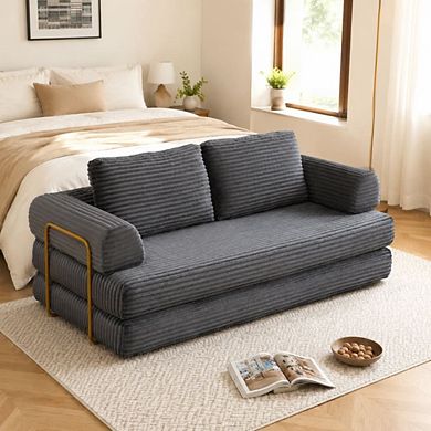 GOODSILO Convertible Folding Floor Sofa Bed Sleeper Futon with Pillows