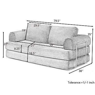 GOODSILO Convertible Folding Floor Sofa Bed Sleeper Futon with Pillows
