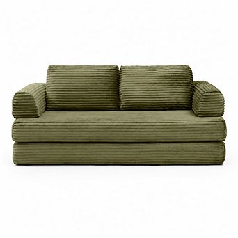 GOODSILO Convertible Folding Floor Sofa Bed Sleeper Futon with Pillows
