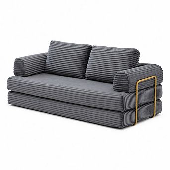 GOODSILO Convertible Folding Floor Sofa Bed Sleeper Futon with Pillows