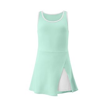 Little Girls Round Neck Sleeveless Sports Dress Golf Tennis Active Dress with Safety Shorts Pockets