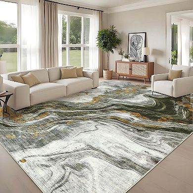 Modern Abstract Area Rugs Washable Living Room Area Rugs