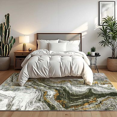 Modern Abstract Area Rugs Washable Living Room Area Rugs