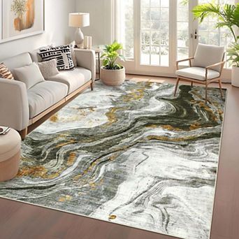 Modern Abstract Area Rugs Washable Living Room Area Rugs