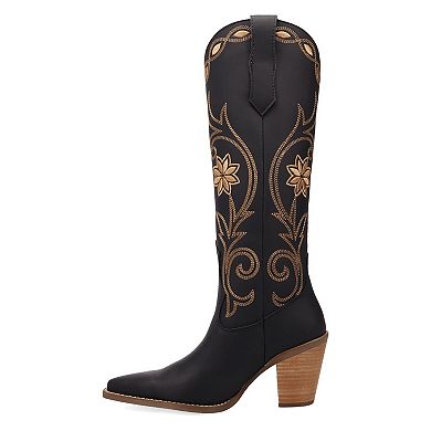 Dingo Miss Daisy Women's Leather Embroidered Knee-High Boots