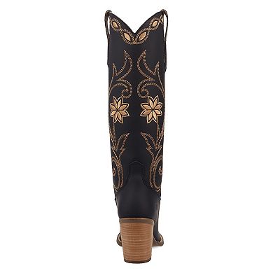 Dingo Miss Daisy Women's Leather Embroidered Knee-High Boots