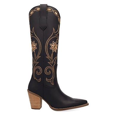 Dingo Miss Daisy Women's Leather Embroidered Knee-High Boots