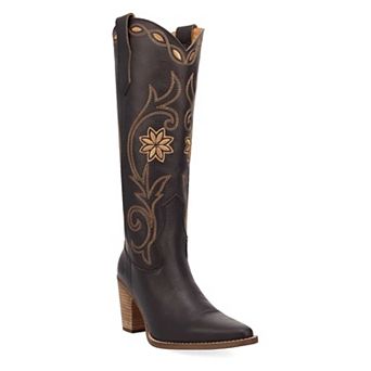 Dingo Miss Daisy Women's Leather Embroidered Knee-High Boots