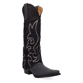 Dingo Women's Leather Western Boots With Embroidery Detail