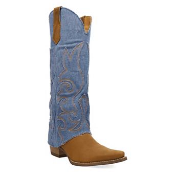 Dingo Women's Leather Western Boots With Embroidery Detail