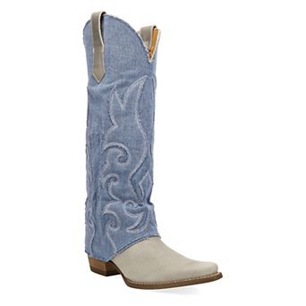 Dingo Women's Leather Western Boots With Embroidery Detail