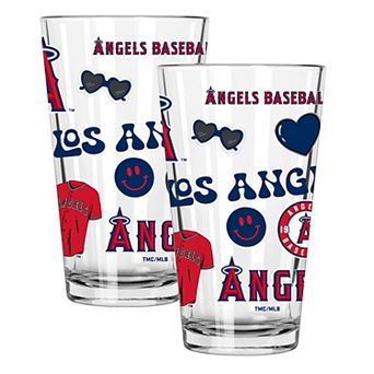 MLB Los Angeles Angels 2-Pack 16-oz. Loco Pint Glass Set