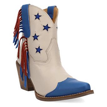 Dingo Liberty Women's Leather Ankle Boots With Fringe & Star Detail