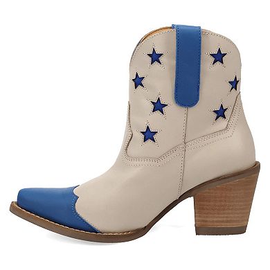 Dingo Liberty Women's Leather Ankle Boots With Fringe & Star Detail