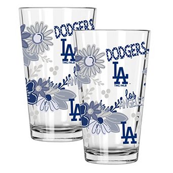 MLB Los Angeles Dodgers 2-Pack 16-oz. Flowers Pint Glass Set