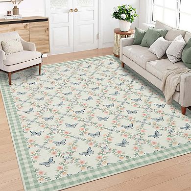 Floral & Geometric Printed Area Rugs Washable Non Slip Indoor Carpet