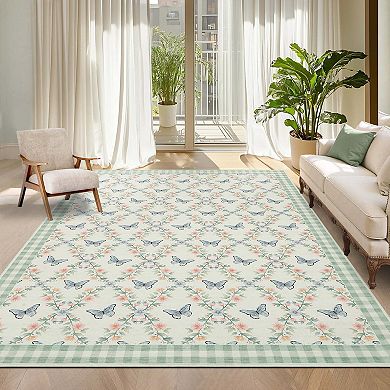Floral & Geometric Printed Area Rugs Washable Non Slip Indoor Carpet