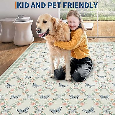 Floral & Geometric Printed Area Rugs Washable Non Slip Indoor Carpet