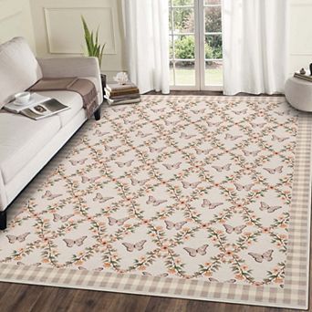 Floral & Geometric Printed Area Rugs Washable Non Slip Indoor Carpet