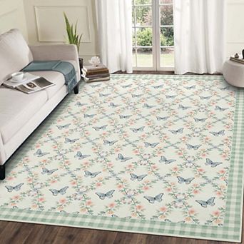 Floral & Geometric Printed Area Rugs Washable Non Slip Indoor Carpet