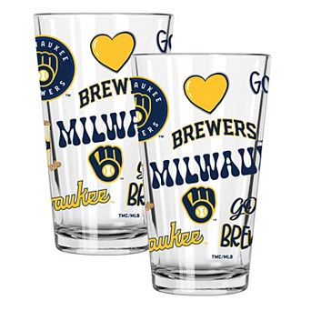 MLB Milwaukee Brewers 2-Pack 16-oz. Loco Pint Glass Set