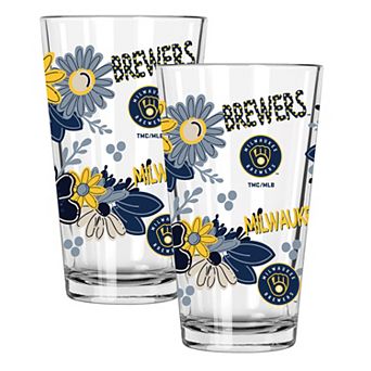 MLB Milwaukee Brewers 2-Pack 16-oz. Flowers Pint Glass Set