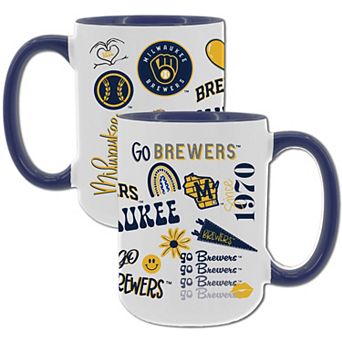 MLB Milwaukee Brewers 2-Pack 15-oz. Icons Mug Set