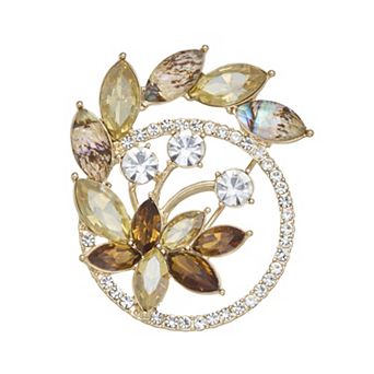 Napier Gold-Tone Autumnal Floral Pin
