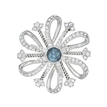 Napier Silver Tone Floral Pinwheel Pin