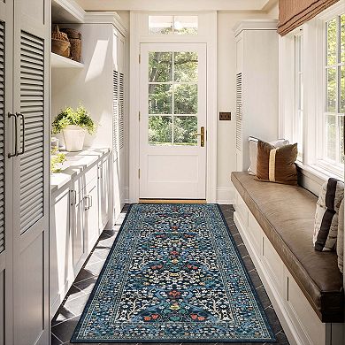Floral Area Rugs for Living Room Washable Non Slip Stain Resistant