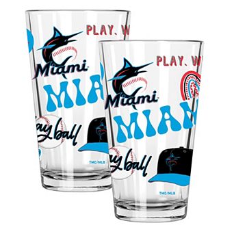 MLB Miami Marlins 2-Pack 16-oz. Loco Pint Glass Set