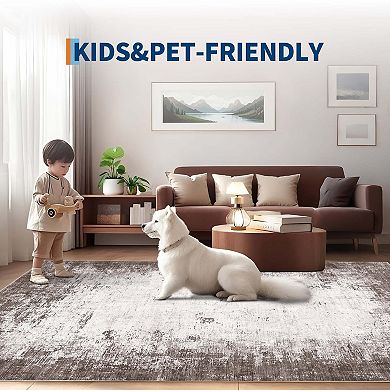 Modern Abstract Area Rugss for Living Room Washable Non Slip Area Rugs
