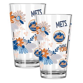MLB New York Mets 2-Pack 16-oz. Flowers Pint Glass Set