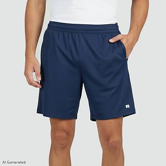 Men’s Russell Athletic 8-inch Flat Back Mesh Shorts