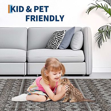 Vintage Boho Area Rugs Ultra Thin Washable Non Slip Stain Resistant Carpet for Living Room