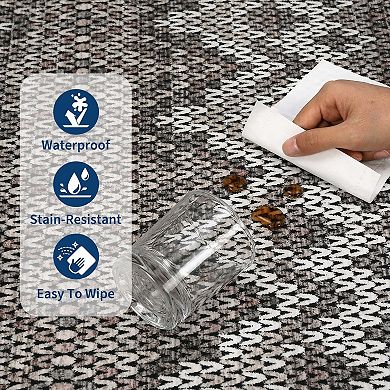 Vintage Boho Area Rugs Ultra Thin Washable Non Slip Stain Resistant Carpet for Living Room